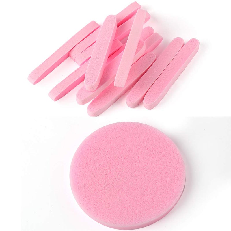 Tegelrying Facial Sponge Compressed,60 Pcs PVA Professional Makeup Removal Wash Round Face Sponges Spa Pads Exfoliating Cleansing for Women,Pink - Image 3